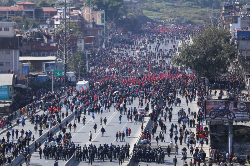Pro-Monarch protesters clash with Police in Nepal - 23 Nov 2023
