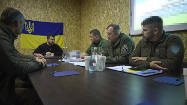 Ukrainian President Volodymyr Zelenskyy Visits is Briefed on Stituation in the Kherson Region