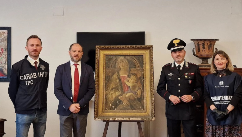 carabinieri cu tabloul lui botticelli considerat disparut