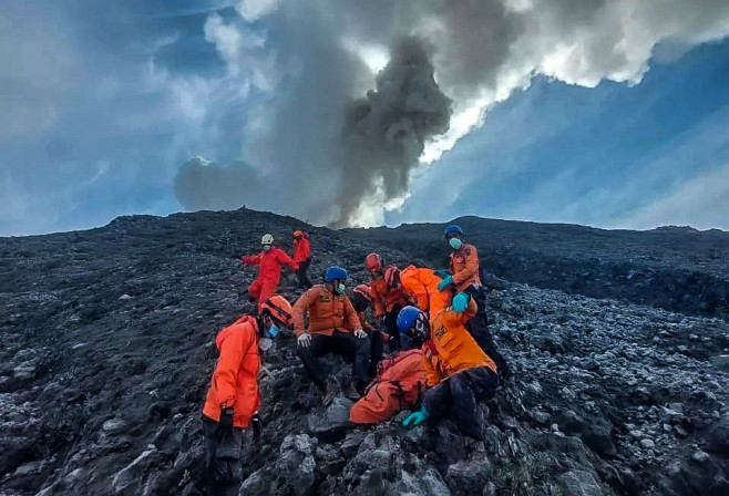 Evacuations Process of Marapi Volcano Euption Victims, Marapi Volcano, Tanah Datar Regency, West Sumatra, Indonesia - 05 Dec 2023