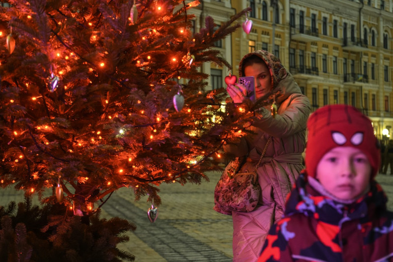 Christmas Tree At The Sofiyska Square In Kyiv