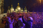 Christmas Tree At The Sofiyska Square In Kyiv