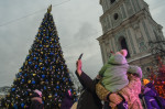 Christmas Tree At The Sofiyska Square In Kyiv