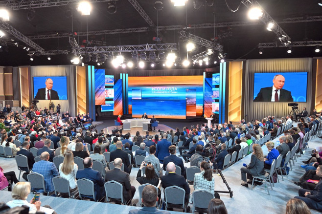 “Results of the Year” program with Russian President Vladimir Putin at Gostiny Dvor. In 2023, a direct line with citizens and a large annual press conference with journalists will be held in a combined format.