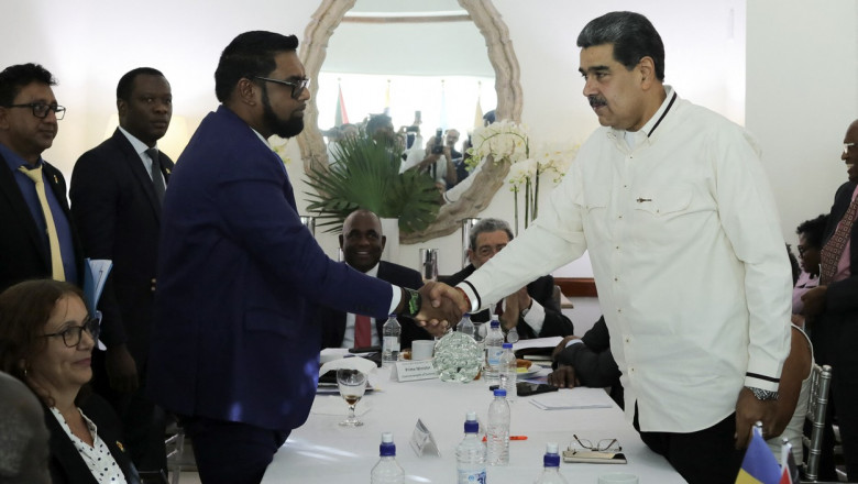 întâlnirea dintre preşedinţii Guyanei, Irfaan Ali, şi Venezuelei, Nicolas Maduro