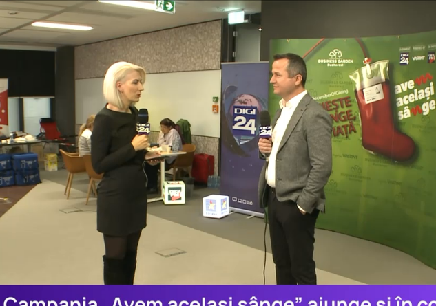 Oamenii pot dona vineri sânge la Business Garden Bucharest, în cadrul campaniei „Avem același sânge”