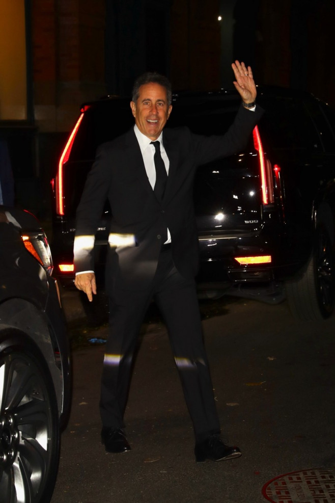 Jerry Seinfeld is seen leaving dinner at Torrisi in New York