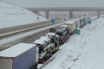 Hundreds of Ukrainian truck drivers stuck in long queues in Slovakia during winter conditions