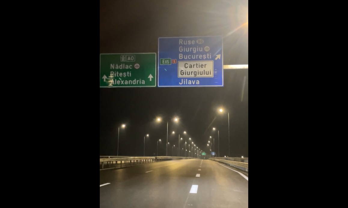 A început testarea iluminatului public pe prima bucată din Autostrada de Centură Sud care va fi inaugurată