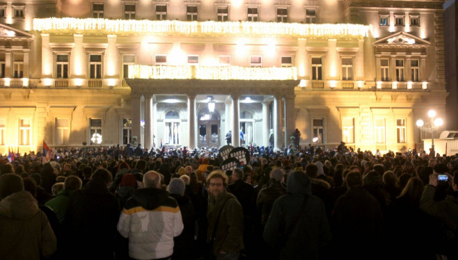 24.12.2023 Belgrade(Serbia) Politics/ opposition protest after irregularities during parliamentary and local elections O