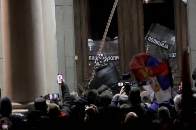 24.12.2023 Belgrade(Serbia) Politics/ opposition protest after irregularities during parliamentary and local elections O