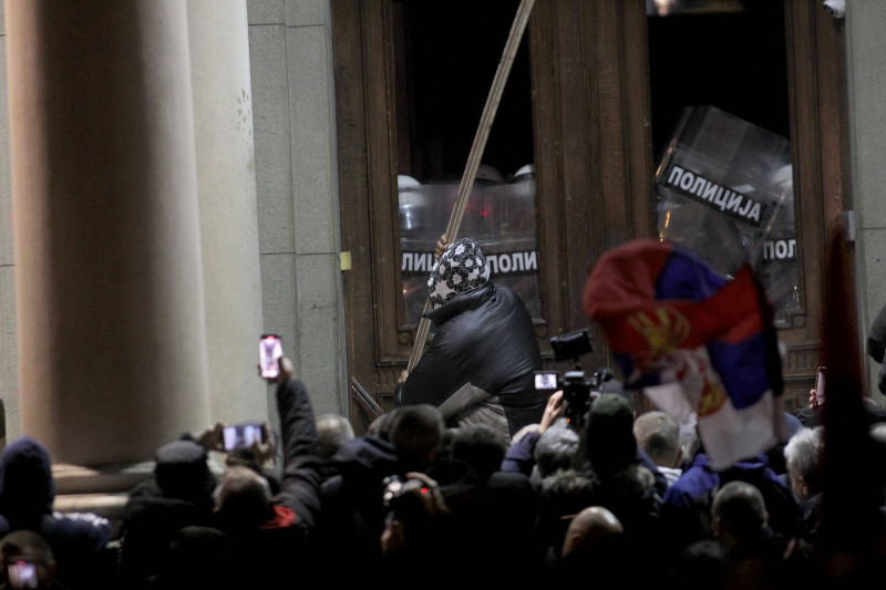24.12.2023 Belgrade(Serbia) Politics/ opposition protest after irregularities during parliamentary and local elections O