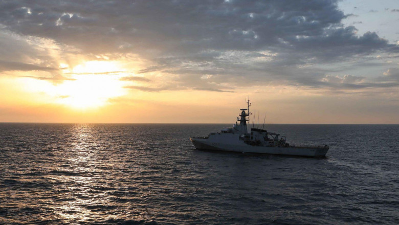 BLACK SEA (July 1, 2021) The British Batch 2 River-class offshore patrol vessel HMS Trent (P224) turns around during a towing simulation as part of Exercise Sea Breeze, July 1, 2021. Exercise Sea Breeze is a multinational maritime exercise cohosted by U.S
