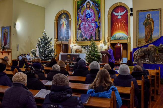 Christmas Eve service in Zaporizhzhia, Ukraine - 24 Dec 2023