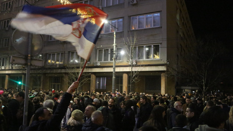 Protest la Belgrad.