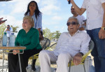 Shakira's parents reappear during the inauguration of a sculpture of Shakira in her native Barranquilla