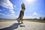 Shakira's parents reappear during the inauguration of a sculpture of Shakira in her native Barranquilla