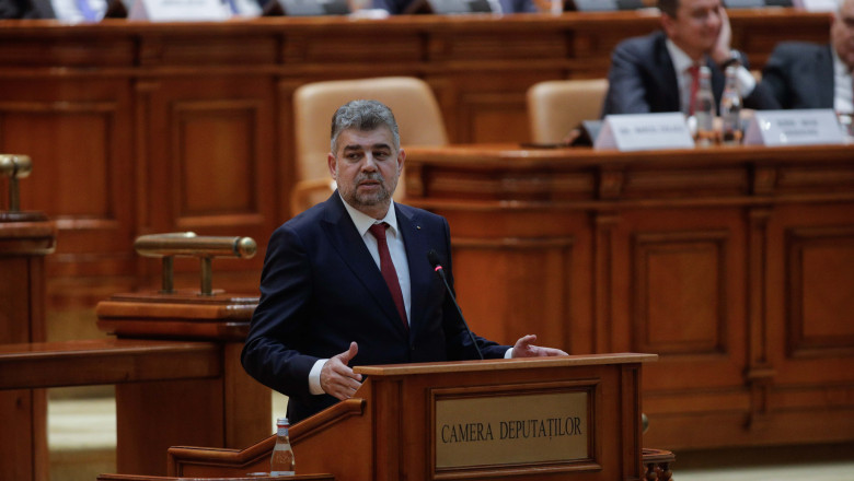 Premierul Marcel Ciolacu, în Parlament.