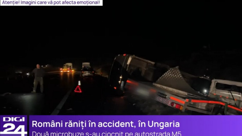 Accident grav în Ungaria, pe autostrada M5 Szeged - Budapesta, în care au fost implicate două microbuze înmatriculate în România.