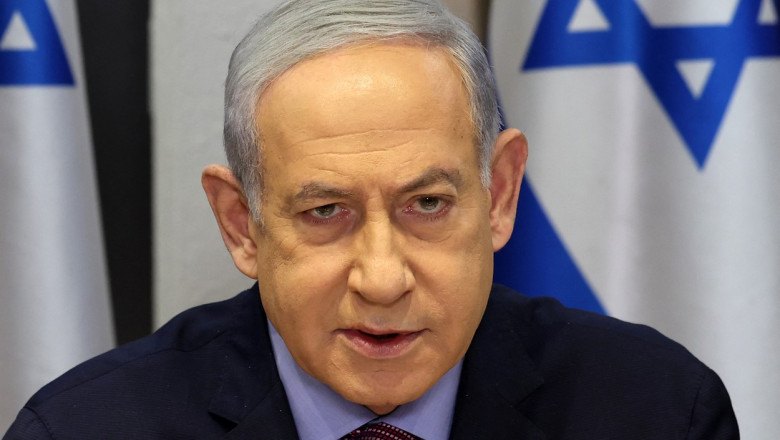 Benjamin Netanyahu la o conferinta de presa