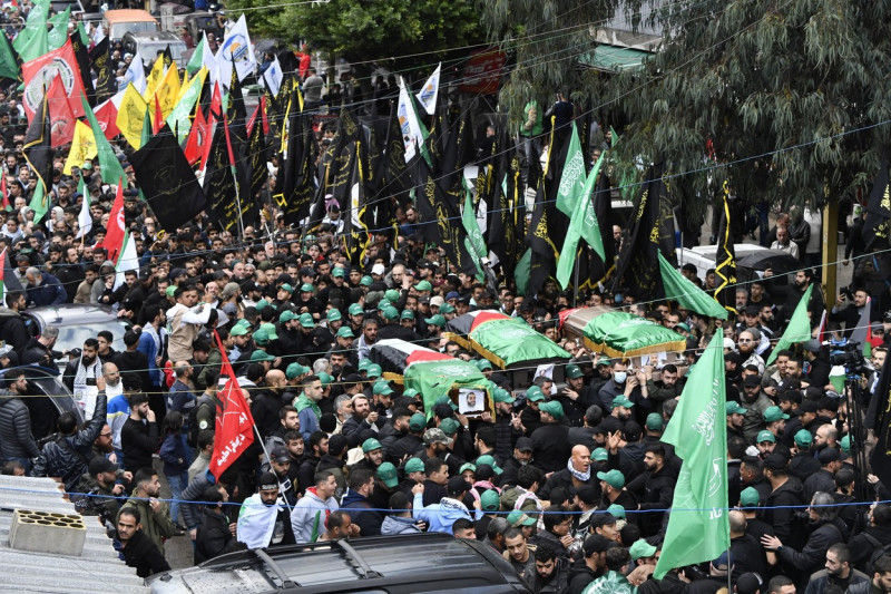 Funeral of Hamas deputy chief Saleh al-Arouri