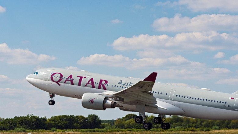 A7-ACF Qatar Airways Airbus A330-200 Manchester Airport England uk departure