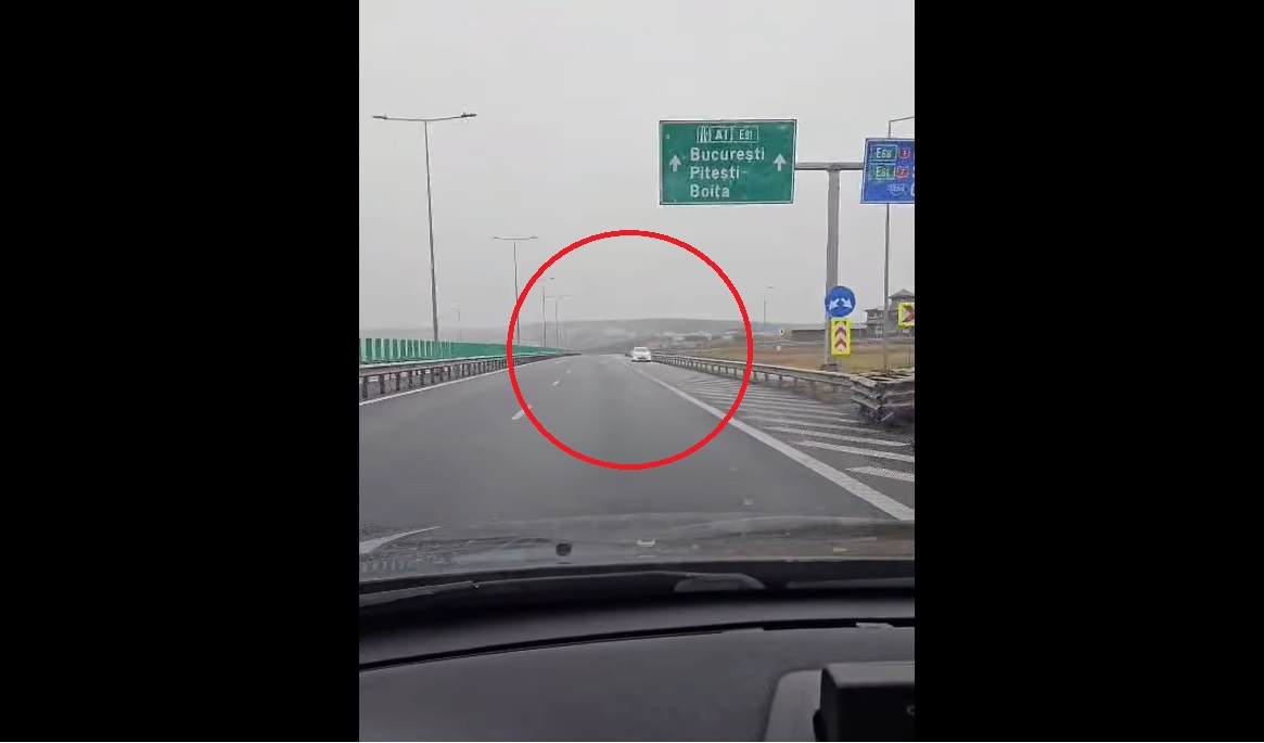 Șofer filmat pe contrasens pe A1, în apropiere de Cisnădie. Imaginile au ajuns și la polițiști
