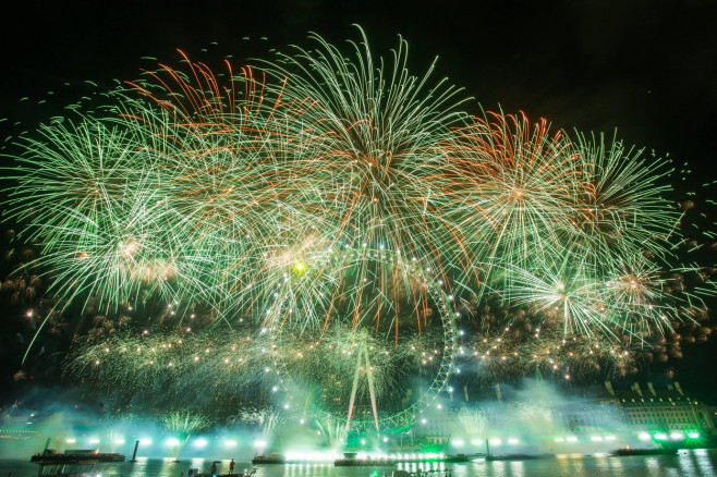 01/01/2024. London, United Kingdom. 2024 NYE Fireworks London. PUBLICATIONxNOTxINxCHNxJPNxPOLxRUS Copyright: xMartynxWhe