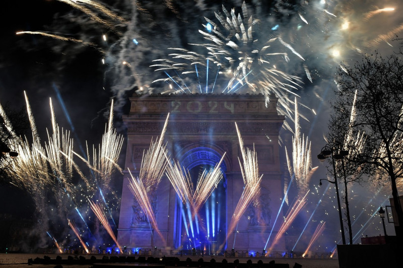 New Year's celebrations in Paris 2024, France - 01 Jan 2024
