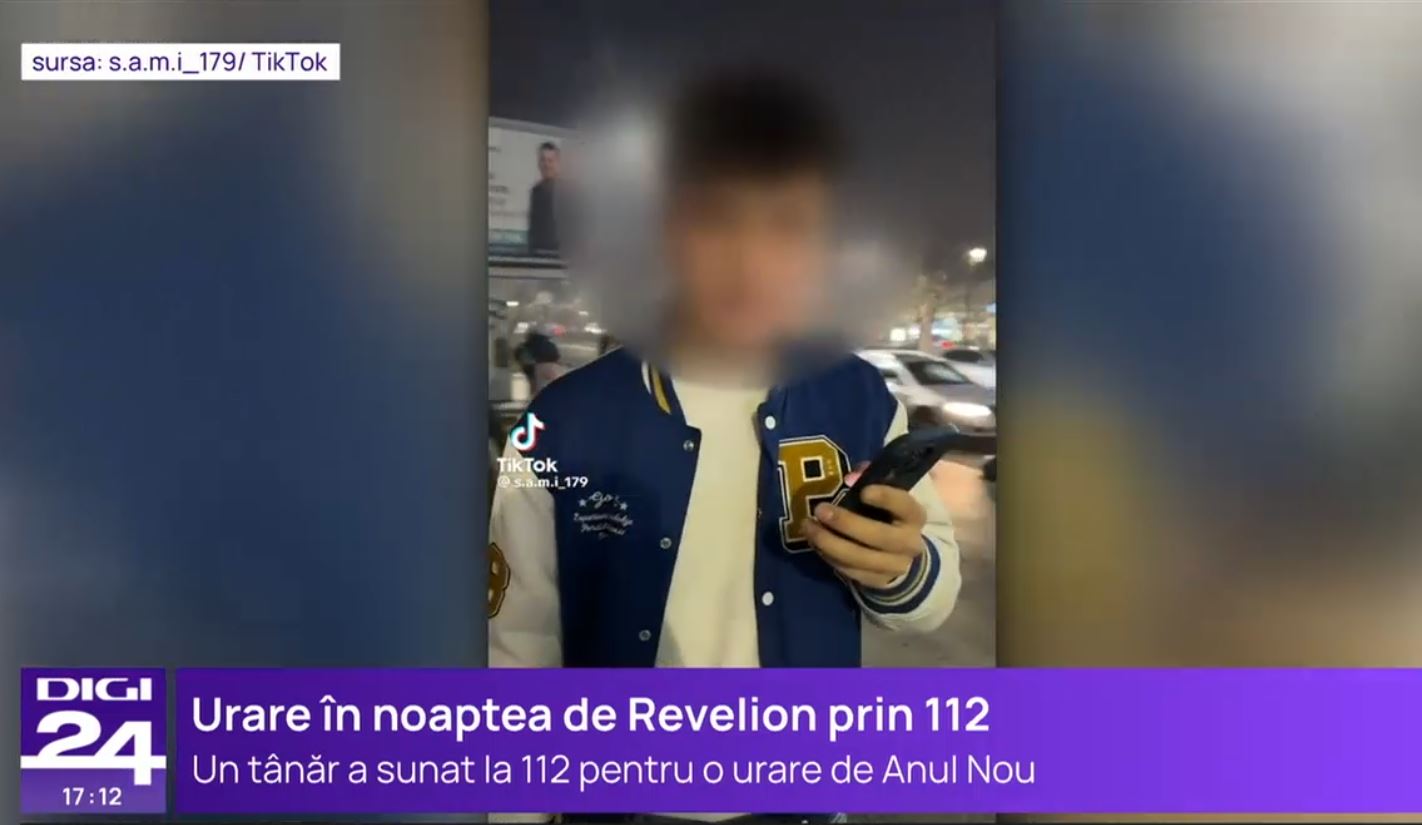 VIDEO Un tânăr a sunat la 112 pentru a ura „Un an nou fericit”. Reacția operatorului