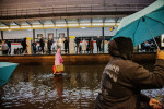 Storm Henk causes floods in Manchester City Centre.