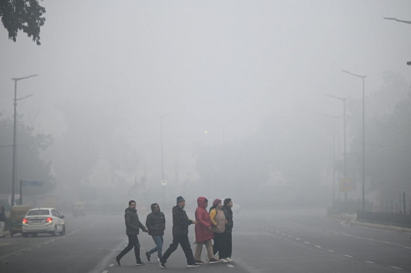 Dense Fog, Cold Waves Continues To Tighten Grip Over Delhi-NCR, New DElhi, India - 14 Jan 2024