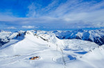 Davos mountains skiing resort switzerland from above