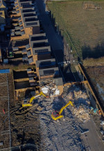 Demolition has started on over 80 houses at the Darwin Green development in Cambridge.