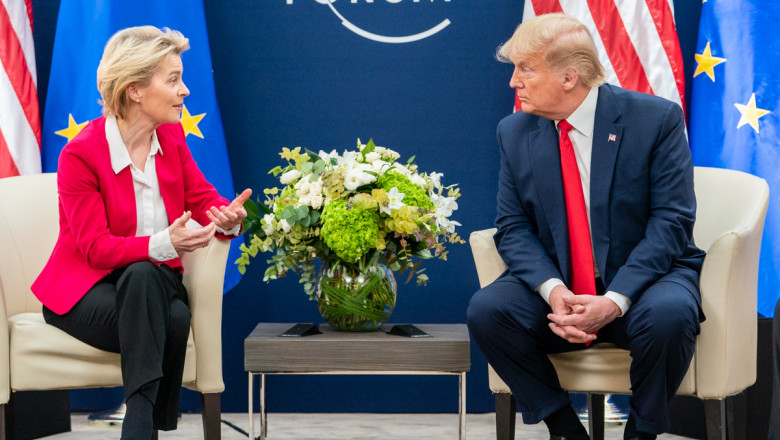 President Donald J. Trump meets with the President of the European Commission Ursula von der Leyen during the 50th Annual World Economic Forum in Davos