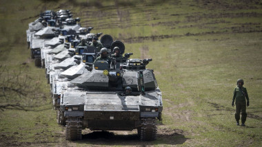 Ukrainian soldiers are trained by the Swedish military on how to operate Combat Vehicle 90 (CV90)