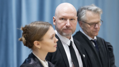 Anders Behring Breivik in a case against the state regarding sentencing conditions