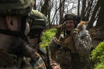 Ukrainian soldiers on the frontline in Donetsk Oblast