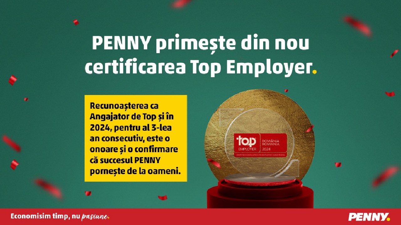 (P) PENNY, desemnat Angajator de Top 2024 pentru al treilea an consecutiv 