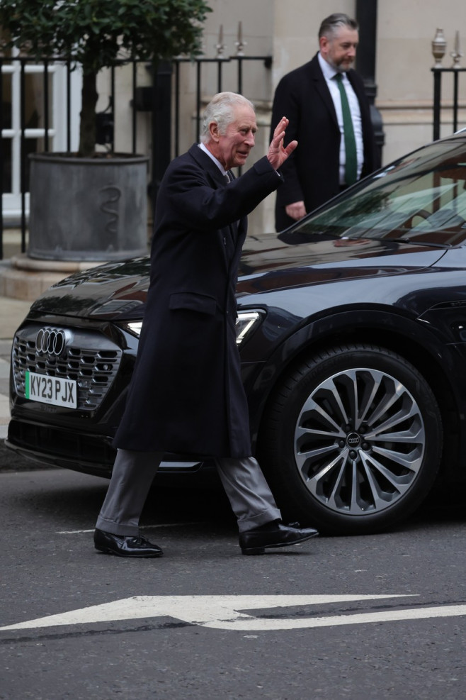 King Charles leaving the London Clinic