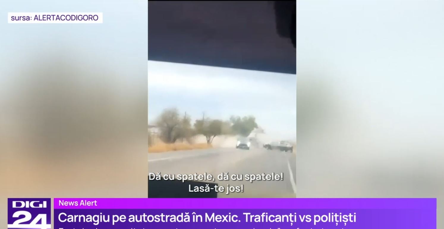 VIDEO Măcel pe o autostradă din Mexic, între traficanții din gruparea fiilor lui „El Chapo” și polițiști. 12 oameni au fost uciși