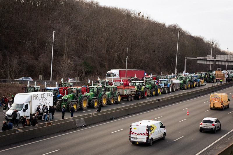 French Farmers strike in Argenteuil, France - 29 Jan 2024