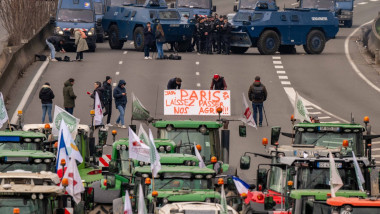 French Farmers Blocked On A6 Highway Near Paris