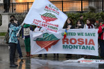 London, UK. 15th Dec 2013. Activists gather in London to protest against Cyanide based mining of gold in the Romanian territory of Rosia Montana. © See Li/Alamy Live News