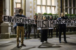 London, UK. 29th Nov, 2016. Campaigners from Global Justice Now protest outside the offices of RM Gold (Services) Ltd against CETA. In so doing, they were drawing attention to a current legal action by Gabriel Resources, a Canadian mining company, against