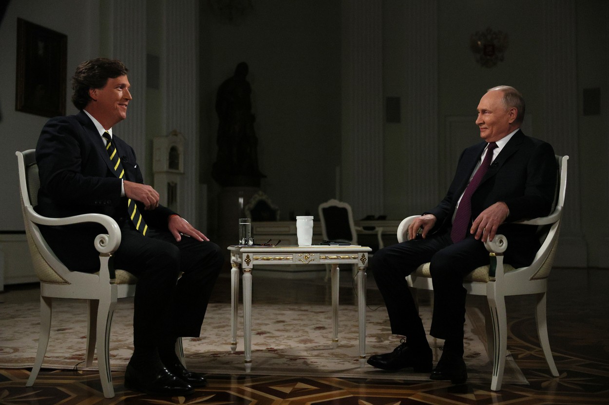 Putin spune în interviul dat lui Tucker Carlson că o înfrângere a Rusiei e "imposibilă". El exclude o invazie în Polonia sau Letonia