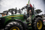 Tractors protest: some vehicles parade through the streets of the centre, Rome, Italy - 9 February 2024