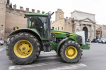 Tractors march to protest in downtown Rome: Italian farmers against the new EU regulations