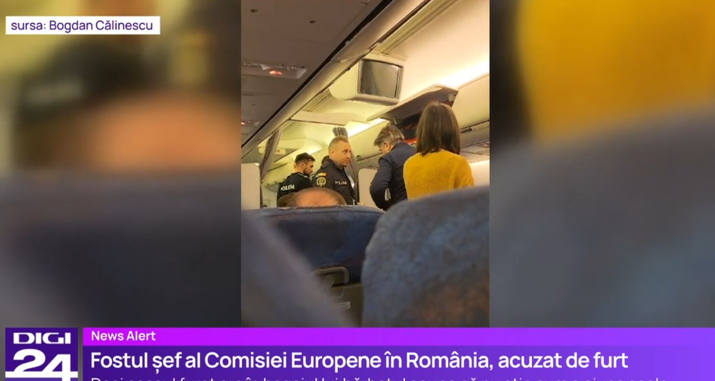 VIDEO Un fost șef al Comisiei Europene în România a fost dat jos din avion și este acuzat de furt în aeroport