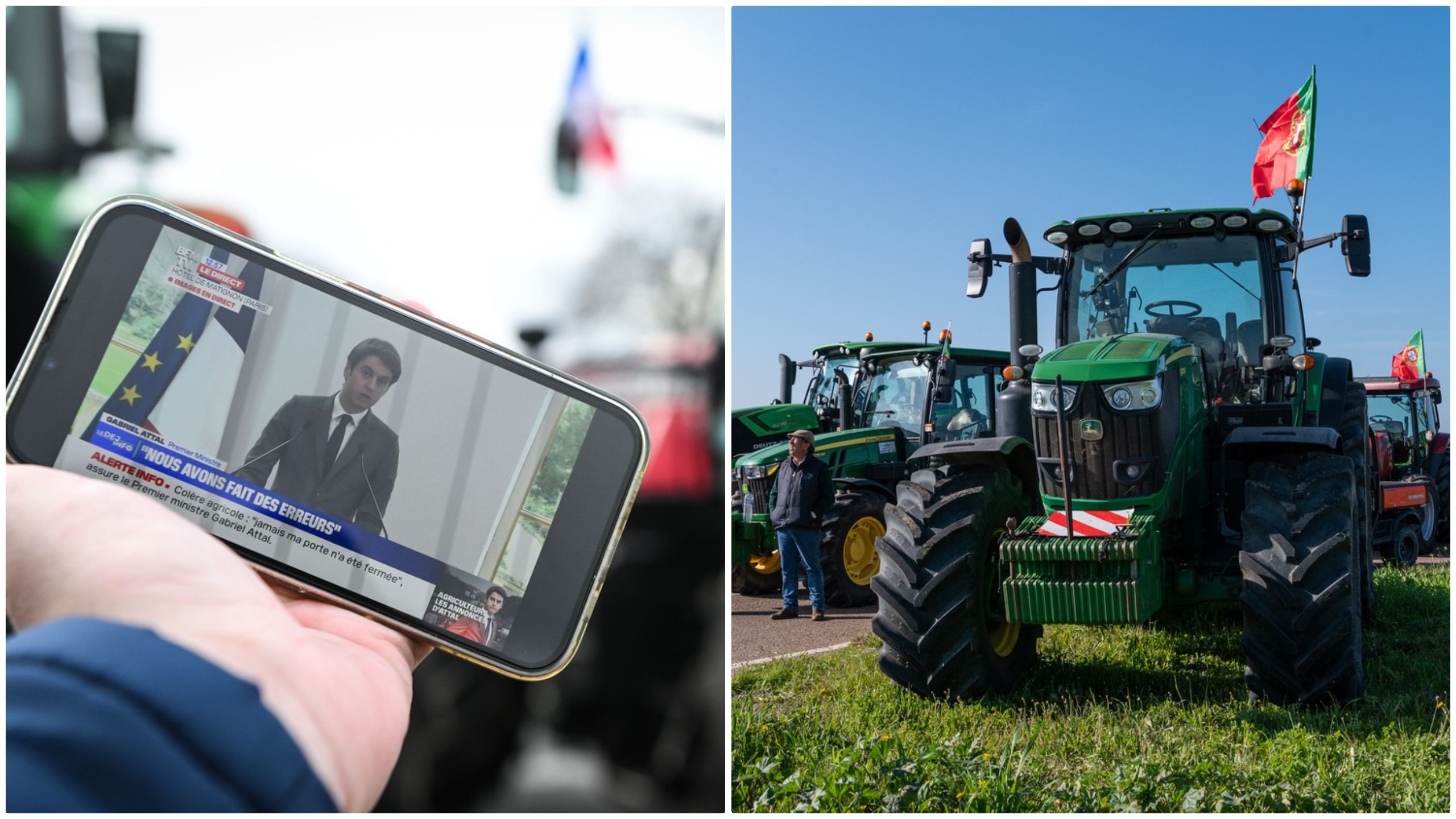Franța anunță noi măsuri pentru a calma furia fermierilor. Protestele agricultorilor europeni s-au extins și în Portugalia